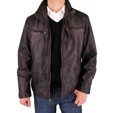 Mens Luciano Natazzi Leather Double Coll - Image1