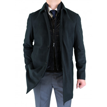 Mens Luciano Natazzi Fitted Walker Coat  - Image1