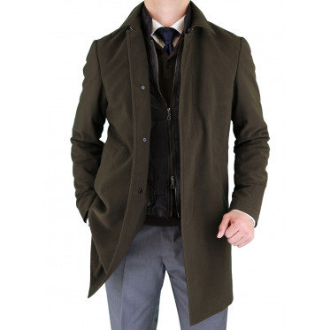 Mens Luciano Natazzi Fitted Walker Coat  - Image1