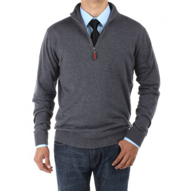 Mens Luciano Natazzi Mock Neck Zip Sweat - Image1