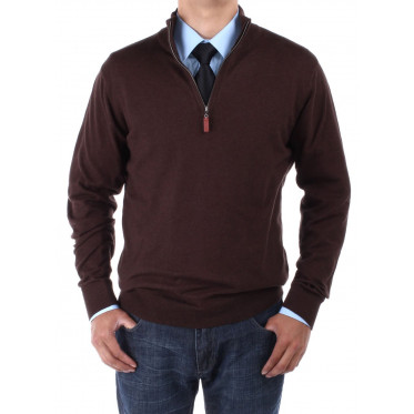 Mens Luciano Natazzi Mock Neck Zip Sweat - Image1