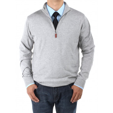 Mens Luciano Natazzi Mock Neck Zip Sweat - Image1