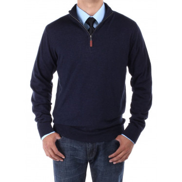 Mens Luciano Natazzi Mock Neck Zip Sweat - Image1