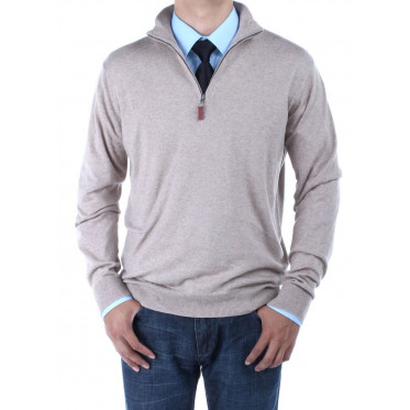 Mens Luciano Natazzi Mock Neck Zip Sweat - Image1