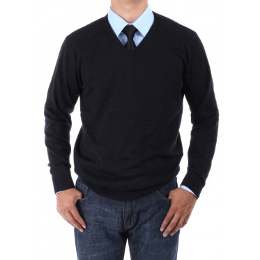 Mens Luciano Natazzi V-neck Cotton Sweat - Image1