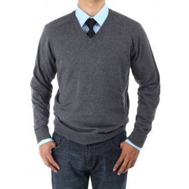 Mens Luciano Natazzi V-neck Cotton Sweat - Image1