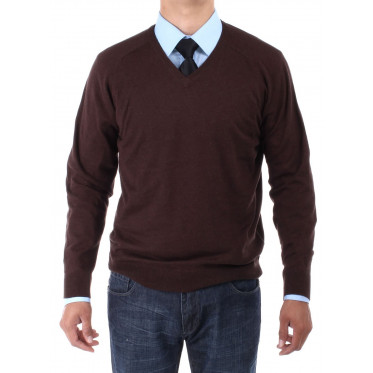 Mens Luciano Natazzi V-neck Cotton Sweat - Image1