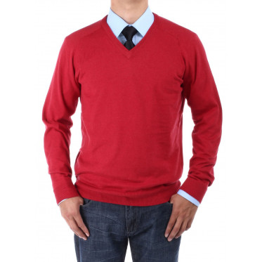 Mens Luciano Natazzi V-neck Cotton Sweat - Image1