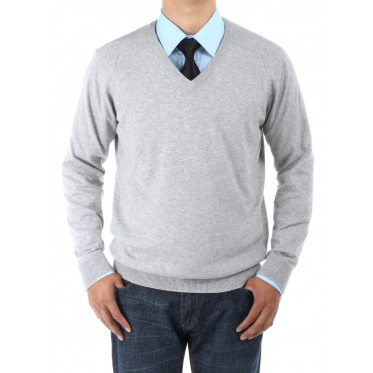 Mens Luciano Natazzi V-neck Cotton Sweat - Image1