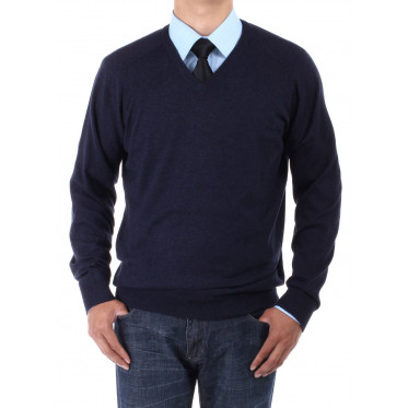 Mens Luciano Natazzi V-neck Cotton Sweat - Image1