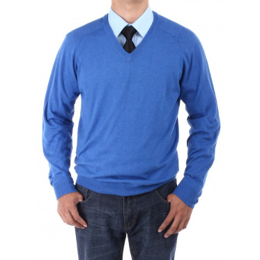 Mens Luciano Natazzi V-neck Cotton Sweat - Image1