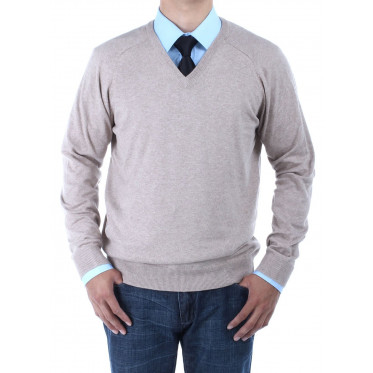 Mens Luciano Natazzi V-neck Cotton Sweat - Image1