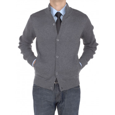 Mens Luciano Natazzi Cotton Mock Neck Ri - Image1