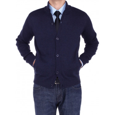 Mens Luciano Natazzi Cotton Mock Neck Ri - Image1