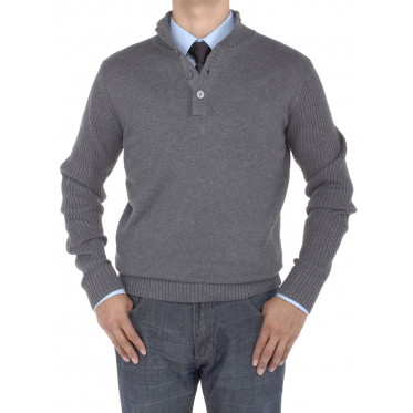 Mens Luciano Natazzi Mock Neck Ribbed Sl - Image1