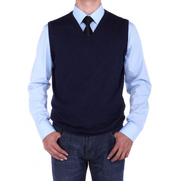 Mens Luciano Natazzi V-neck Cotton Sweat - Image1