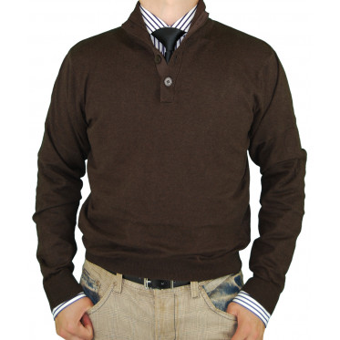 Mens Luciano Natazzi Classic Fit Button  - Image1