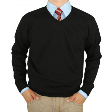 Mens Luciano Natazzi V-neck Merino Wool  - Image1
