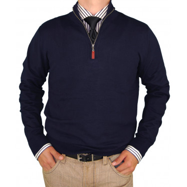 Mens Luciano Natazzi Quarter Zip Mock Ne - Image1