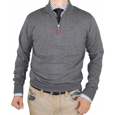 Mens Luciano Natazzi Quarter Zip Mock Ne - Image1
