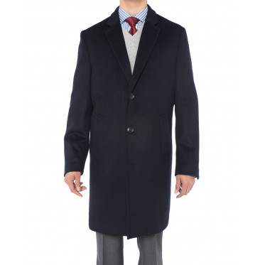 Mens Luciano Natazzi Cashmere Wool Overc - Image1