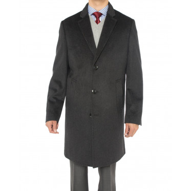 Mens Luciano Natazzi Cashmere Wool Overc - Image1