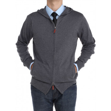 Mens Luciano Natazzi Front Zip Hoodie Sw - Image1