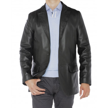 Mens Luciano Natazzi Lambskin Leather Bl - Image1