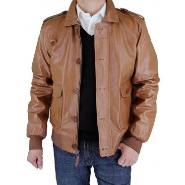 Mens Luciano Natazzi Leather Jacket Shir - Image1