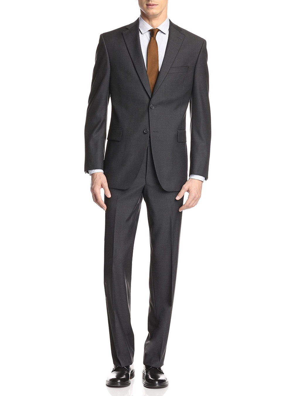 Mens Charcoal 2 Button classic fit suits by Napoli Fashion