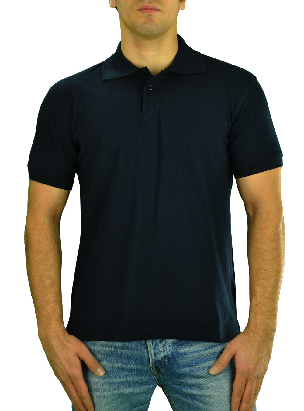 navy polo button down