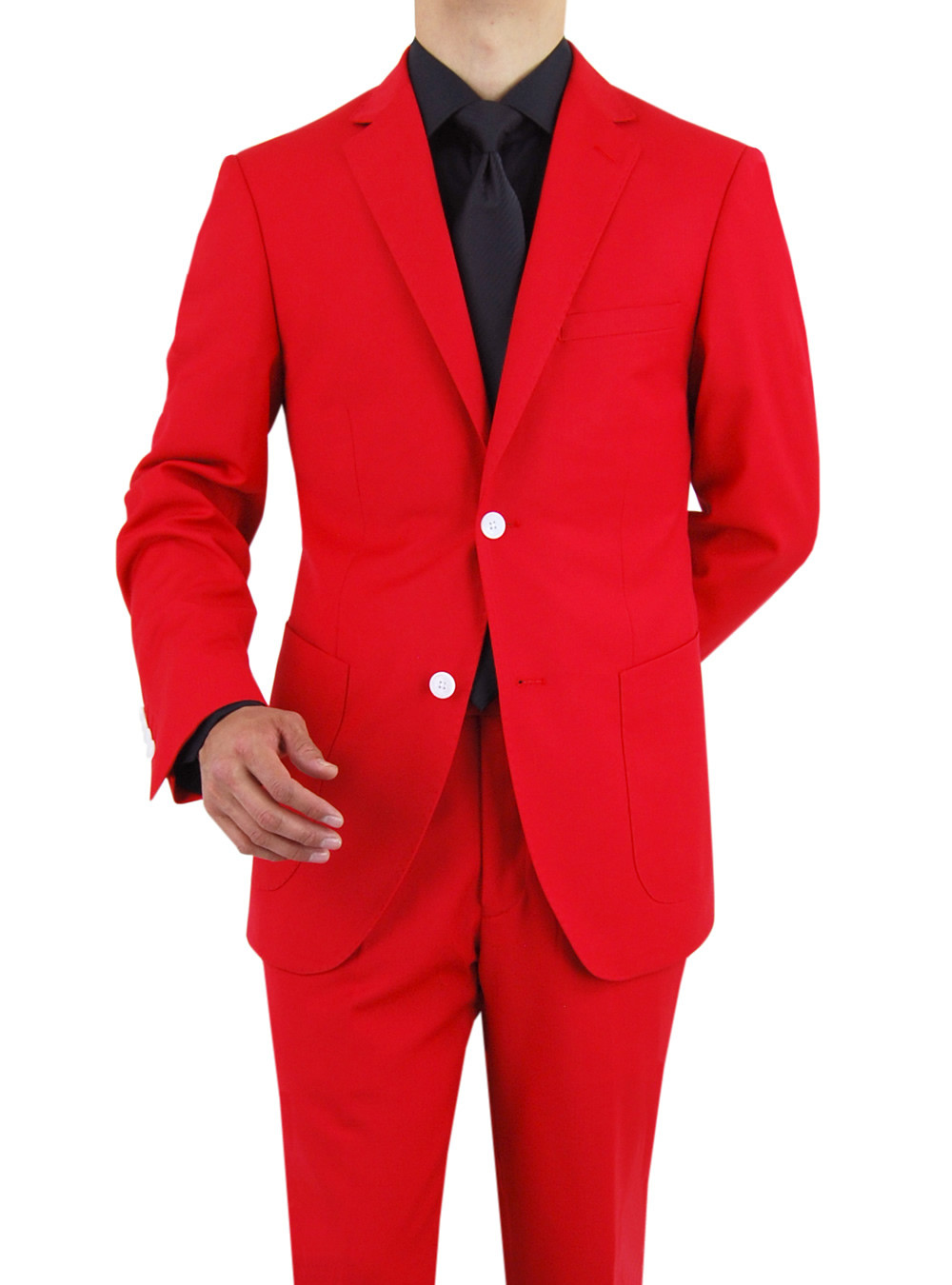 Mens red top suit coat