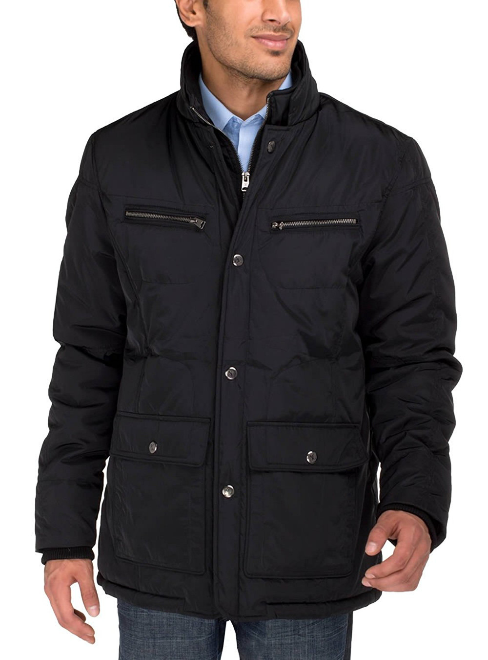 Mens Luciano Natazzi Patton Four pocket Quilted Puffer Jacket