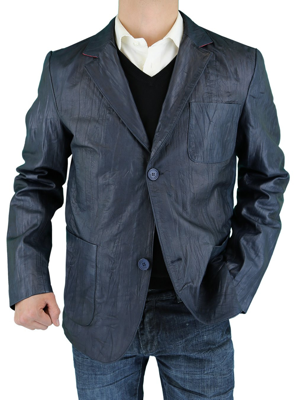 Mens Luciano Natazzi Nappa Leather Flight Bomber Jacket In - Fashion