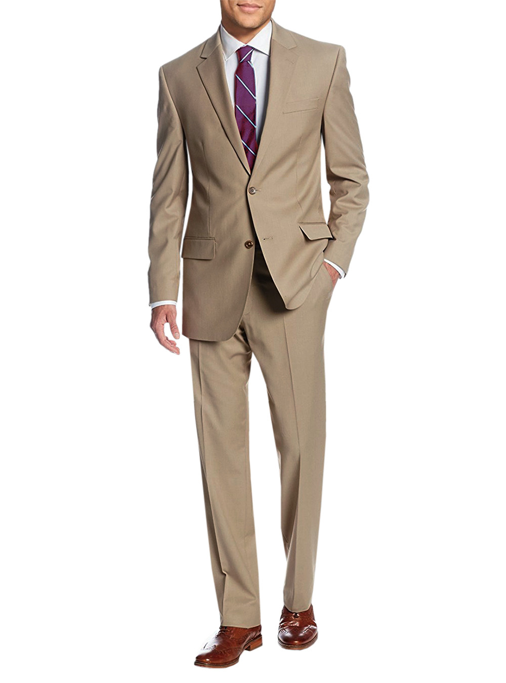 Mens Brown 2 Button modern fit suits by Salvatore Exte ...