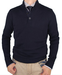 Mens Luciano Natazzi Classic Fit Mock Ne - Image1