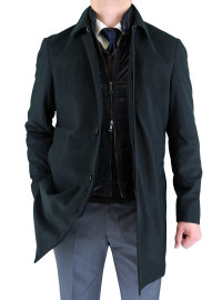 Mens Luciano Natazzi Fitted Walker Coat  - Image1