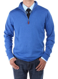 Mens Luciano Natazzi Mock Neck Zip Sweat - Image1