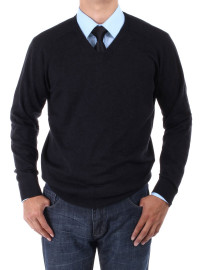 Mens Luciano Natazzi V-neck Cotton Sweat - Image1