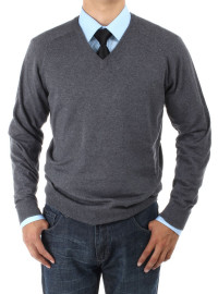 Mens Luciano Natazzi V-neck Cotton Sweat - Image1