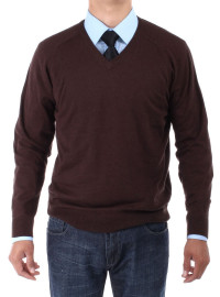 Mens Luciano Natazzi V-neck Cotton Sweat - Image1