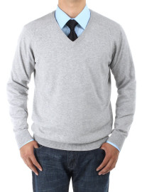 Mens Luciano Natazzi V-neck Cotton Sweat - Image1