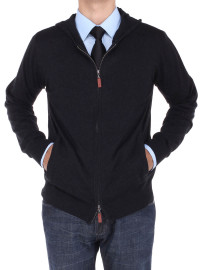 Mens Luciano Natazzi Front Zip Hoodie Sw - Image1