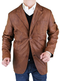 Mens Luciano Natazzi Leather Jacket Fitt - Image1