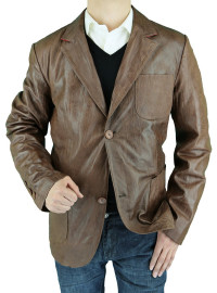 Mens Luciano Natazzi Leather Jacket Fitt - Image1