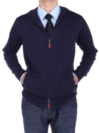 Mens Luciano Natazzi Front Zip Hoodie Sw - Image1