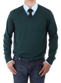 Mens Luciano Natazzi V-neck Cotton Sweat - Image1