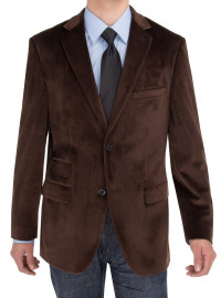 Mens Salvatore Exte Blazer Velvet Two Button Modern Fit Jacket Brown