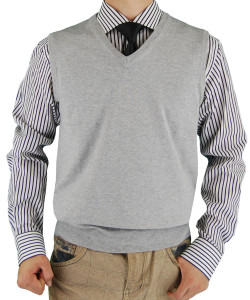 Mens Luciano Natazzi Classic Fit V-neck  - Image1