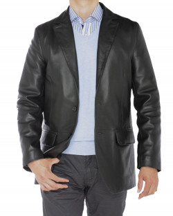 Mens Luciano Natazzi Lambskin Leather Bl - Image1